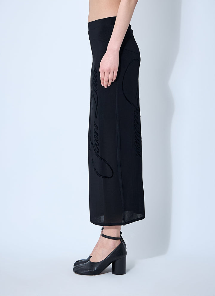 Jean Paul Gaultier Women Mesh Tattoo Midi Skirt