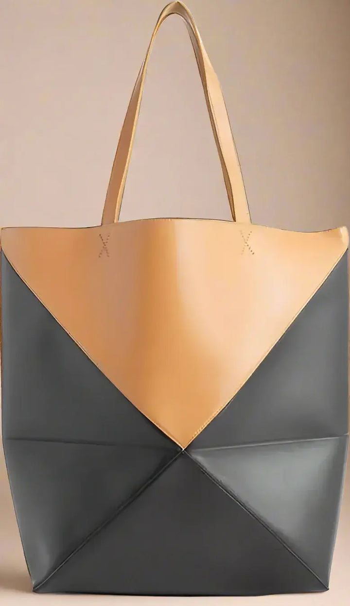 LOEWE black and brown leather Puzzle Large Tote Bag