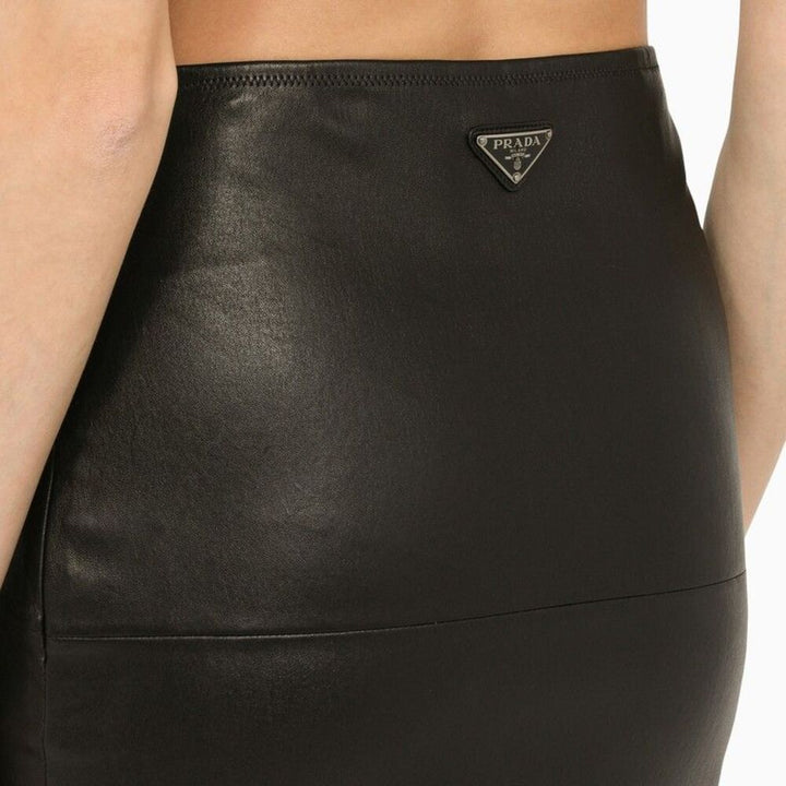 Prada Women Sheath Skirt In Leather