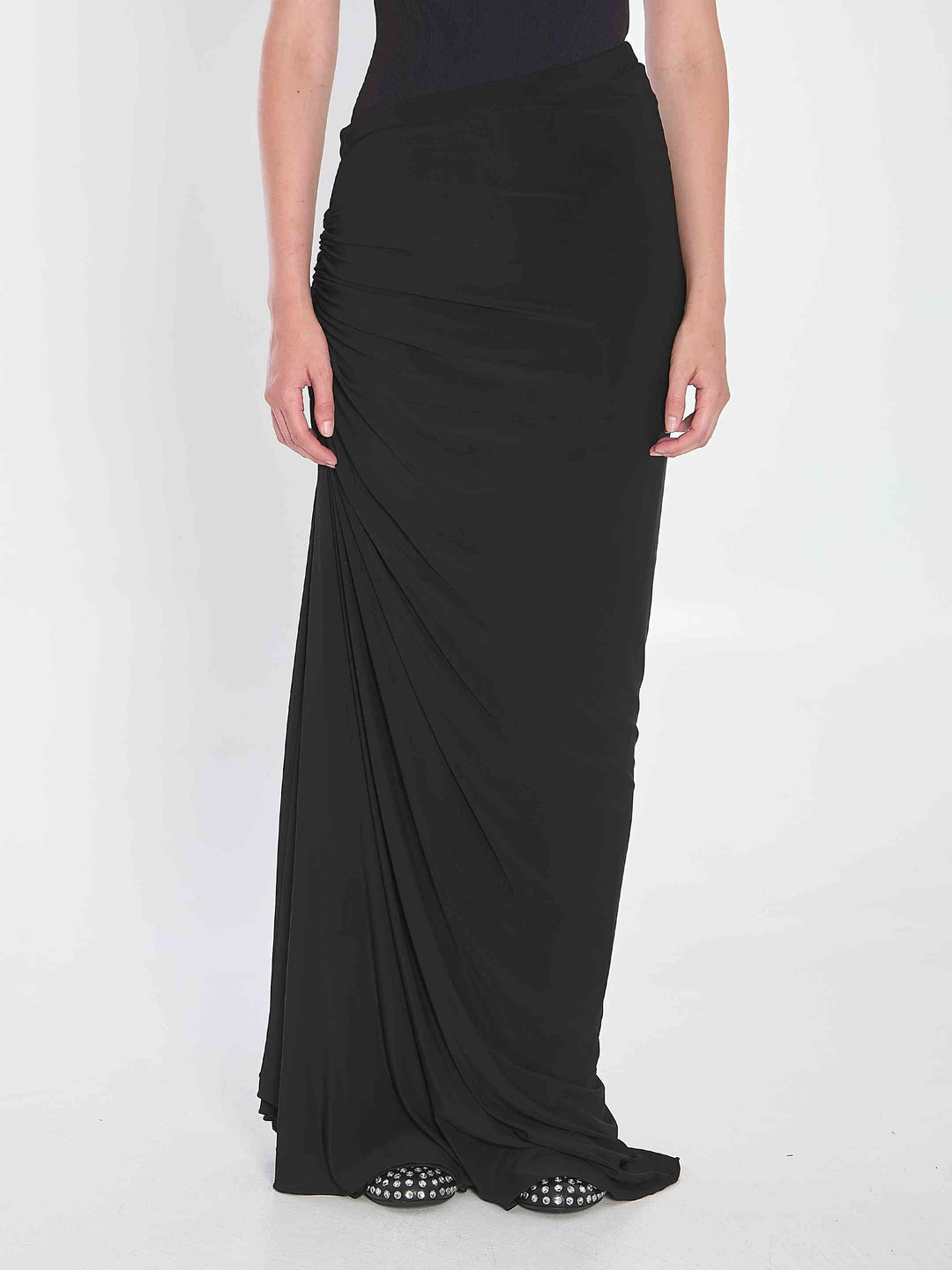 Alaia Women Long Draped Jersey Dress