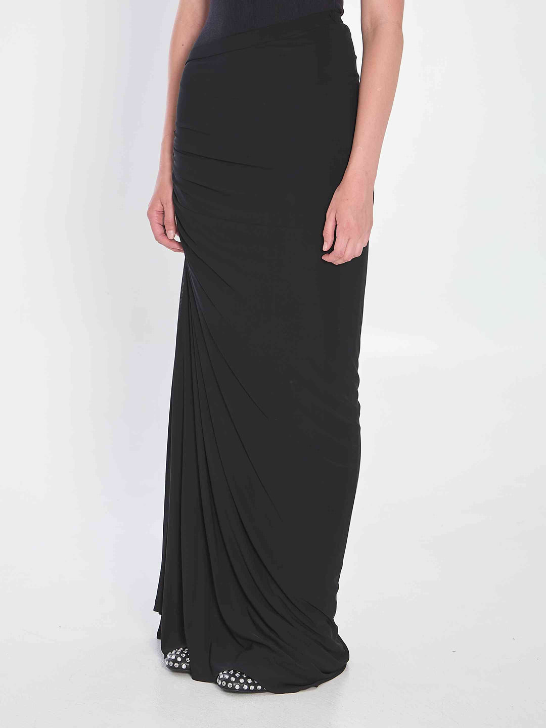 Alaia Women Long Draped Jersey Dress