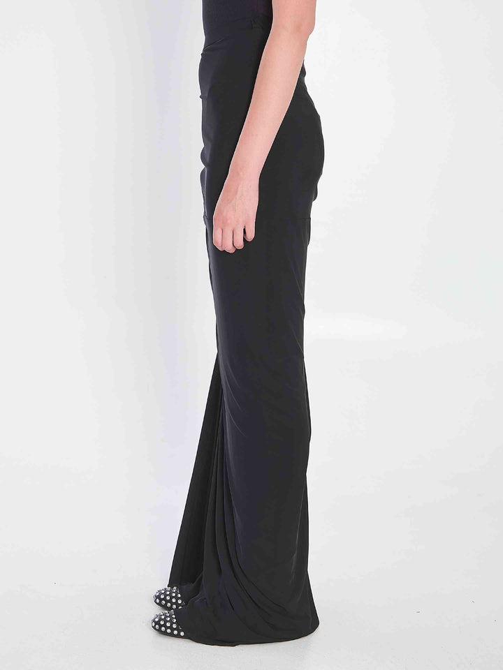 Alaia Women Long Draped Jersey Dress