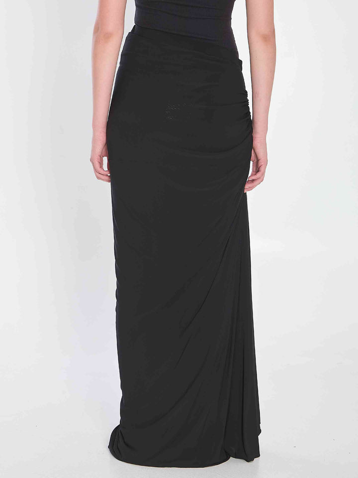 Alaia Women Long Draped Jersey Dress