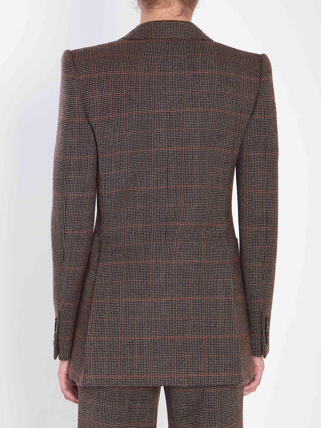 Chloe Women Checked Wool Tailored Jacket