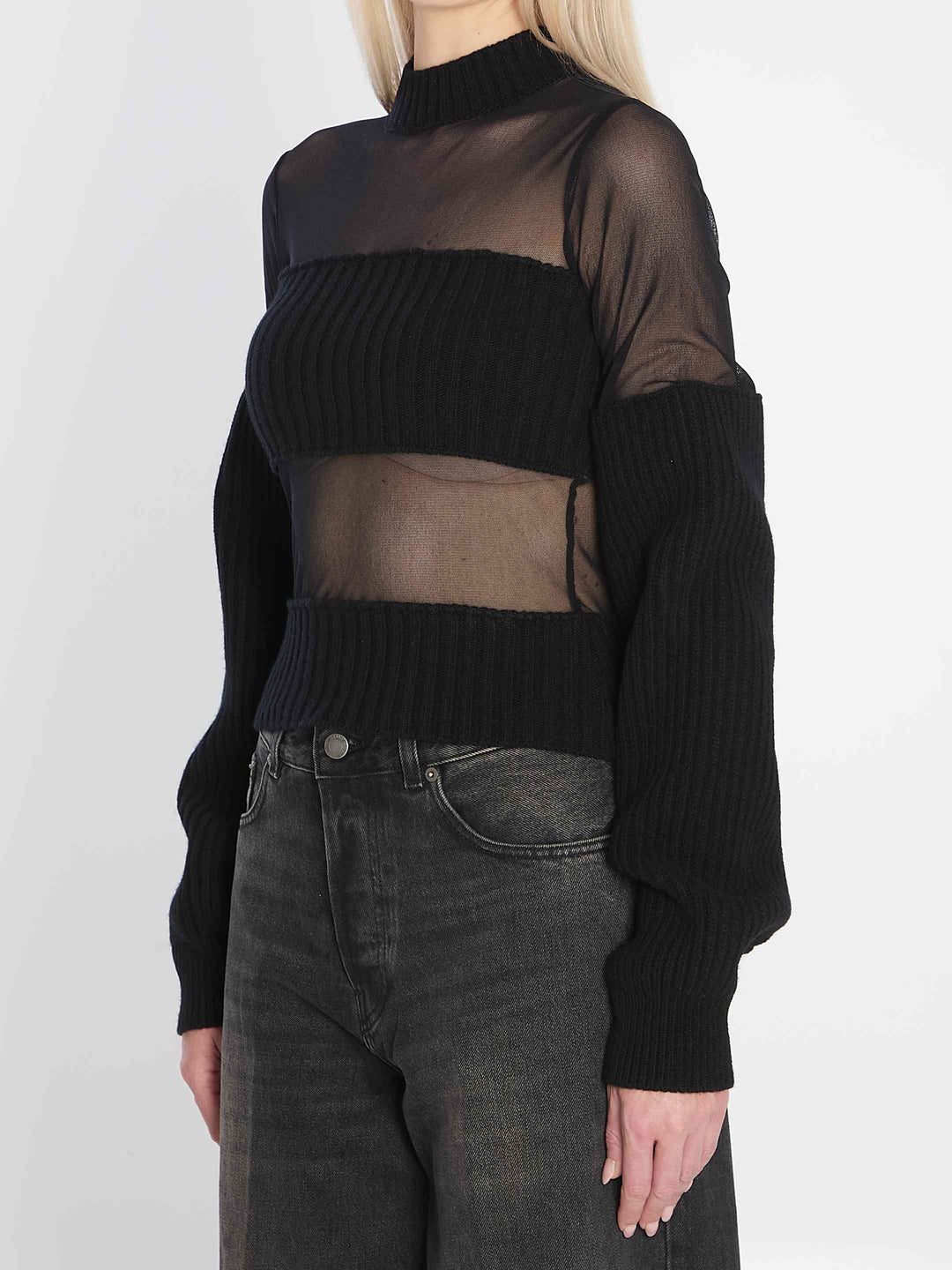Jean Paul Gaultier Women Sheer-Effect Sweater