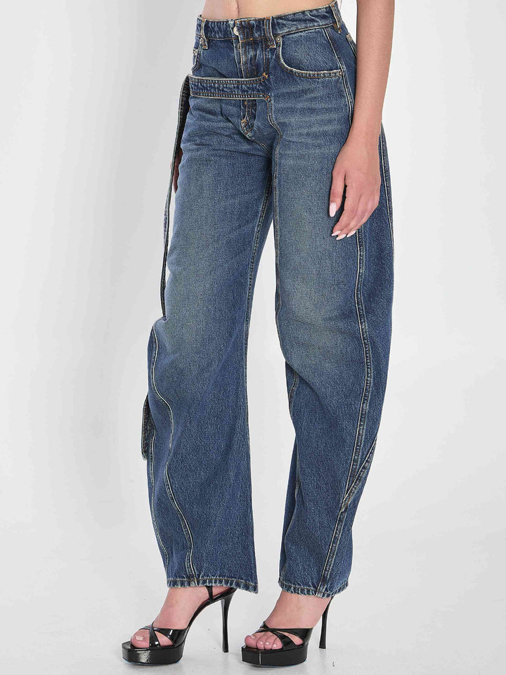 Jean Paul Gaultier Women Strap Jeans In Denim