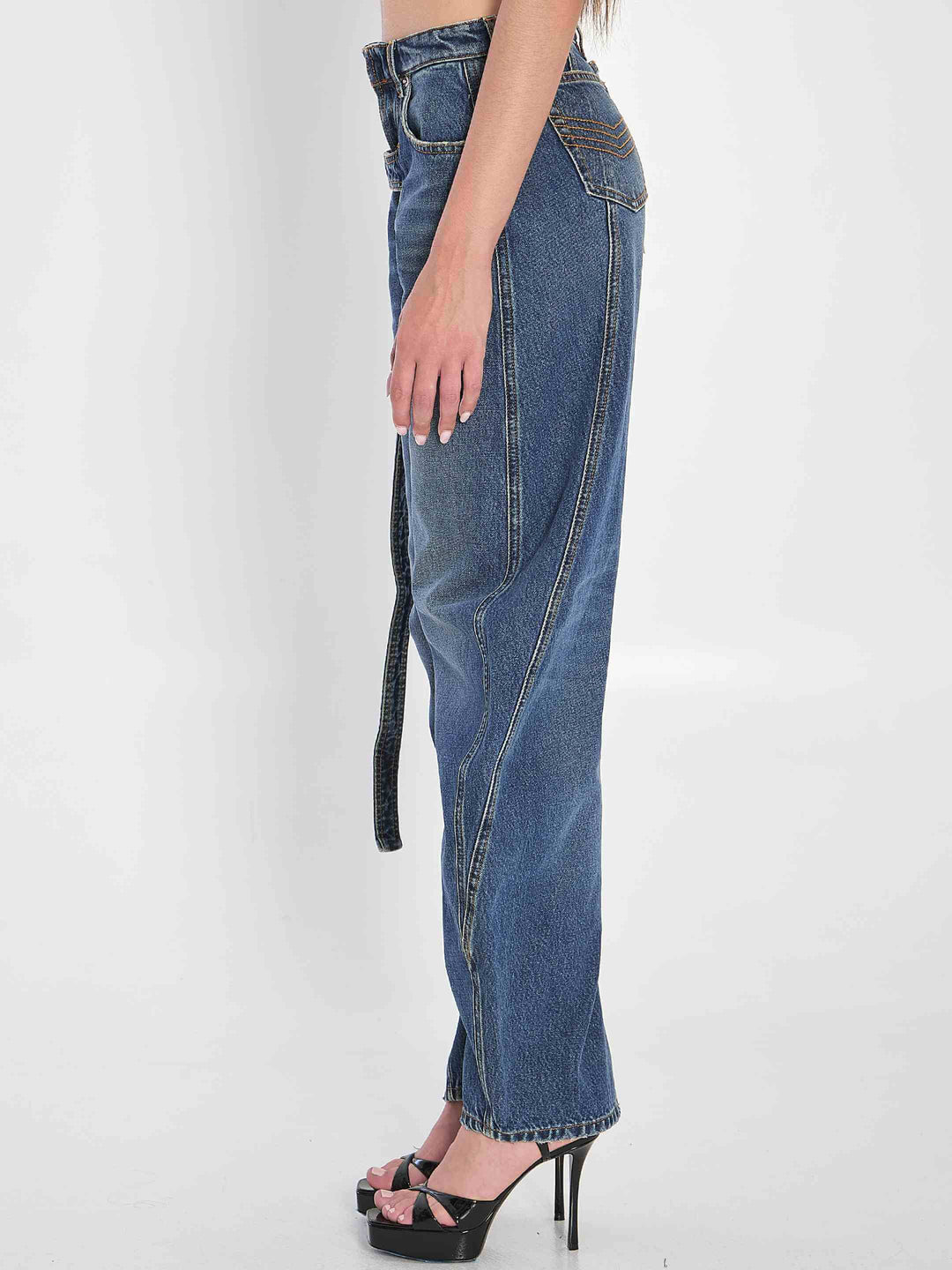Jean Paul Gaultier Women Strap Jeans In Denim