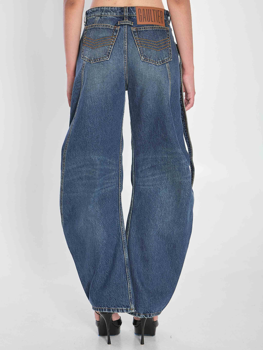 Jean Paul Gaultier Women Strap Jeans In Denim