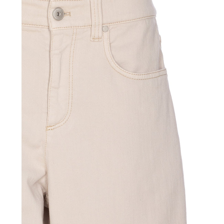 Brunello Cucinelli Women Loose Barrel Denim Pants With Monile