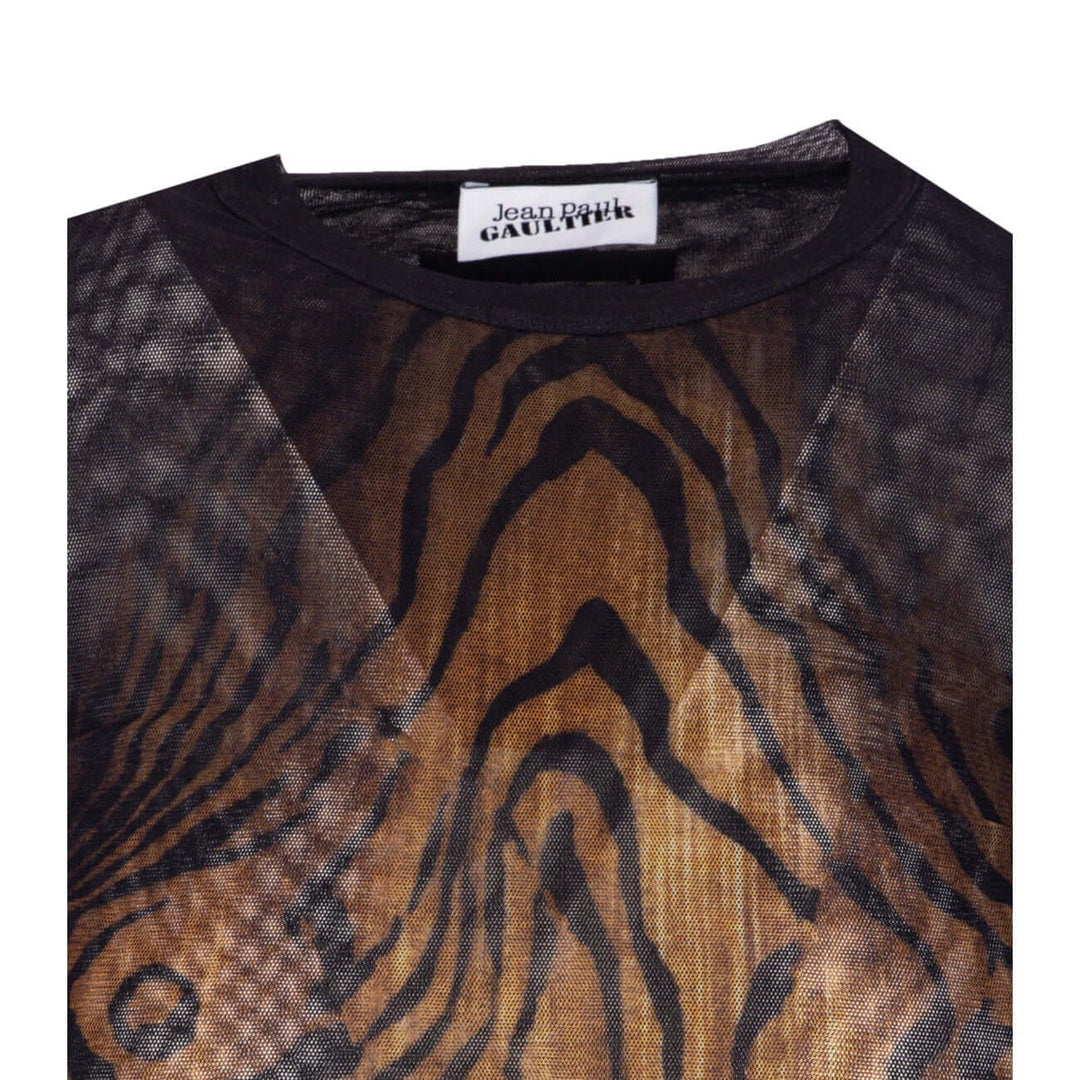 Jean Paul Gaultier Women Mesh Long Slevees The Wood Print Top