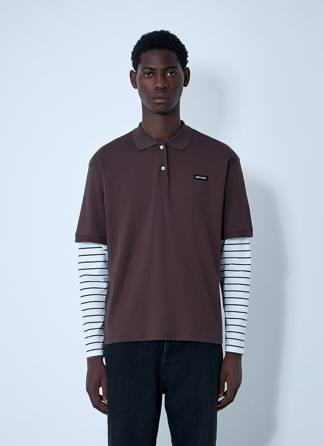 Miu Miu Women Logo Motif Polo Shirt