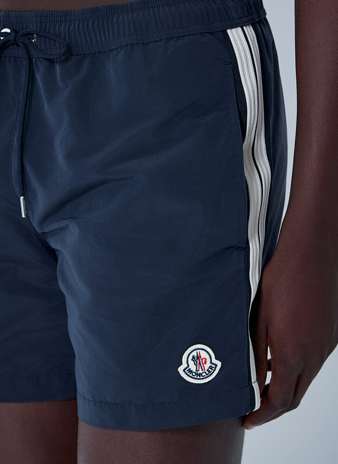 Moncler Men Logo Patch Swim Shorts