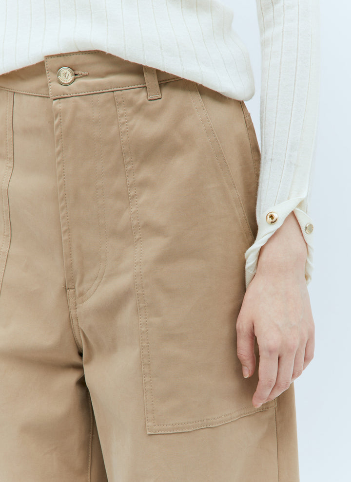 Moncler Women Wide-Leg Twill Pants