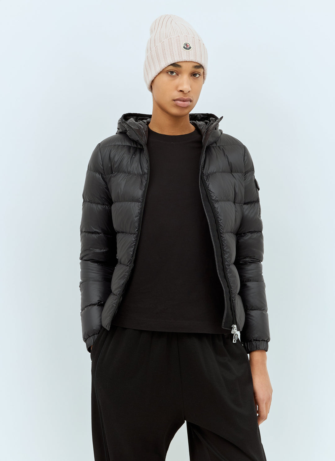 Moncler Women Logo Patch Beanie Hat
