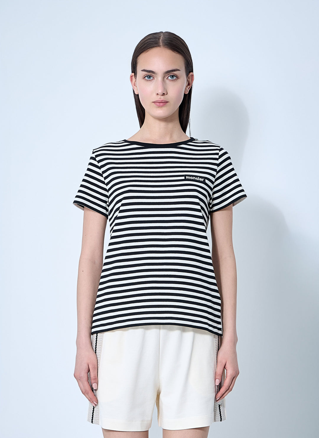Moncler Women Striped Logo Motif T-Shirt