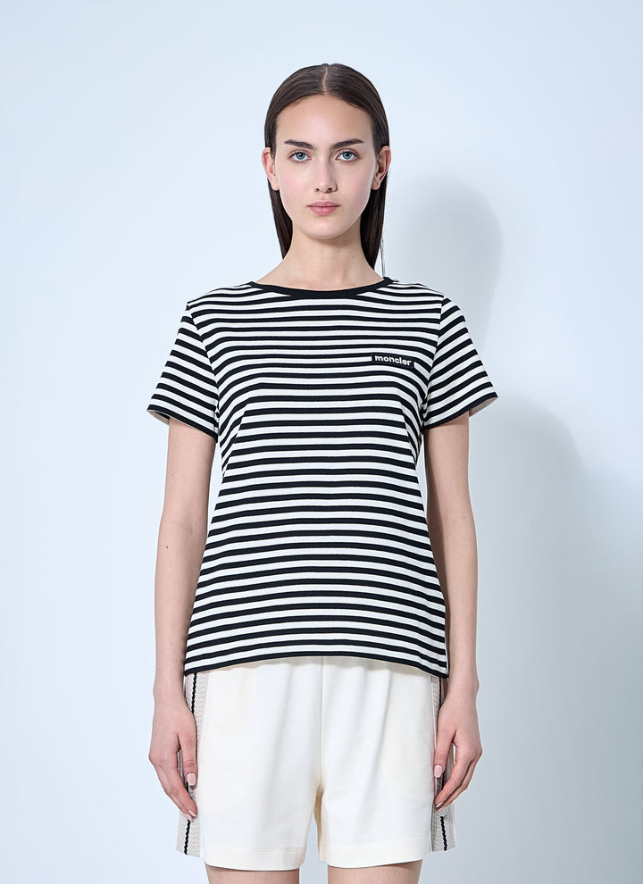 Moncler Women Striped Logo Motif T-Shirt
