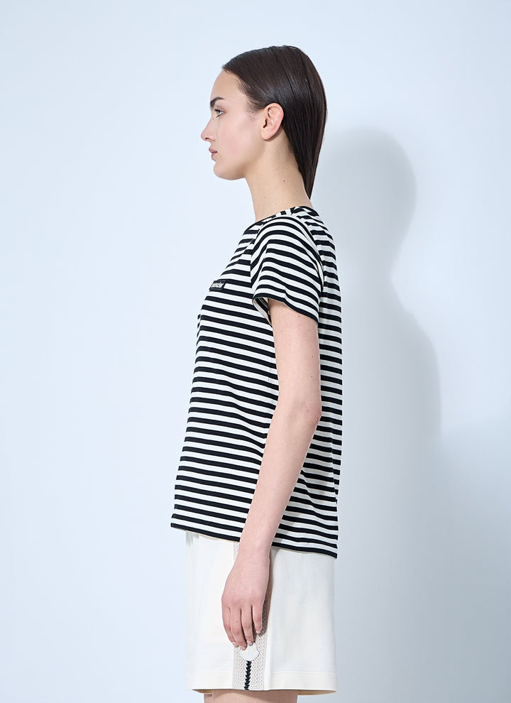 Moncler Women Striped Logo Motif T-Shirt