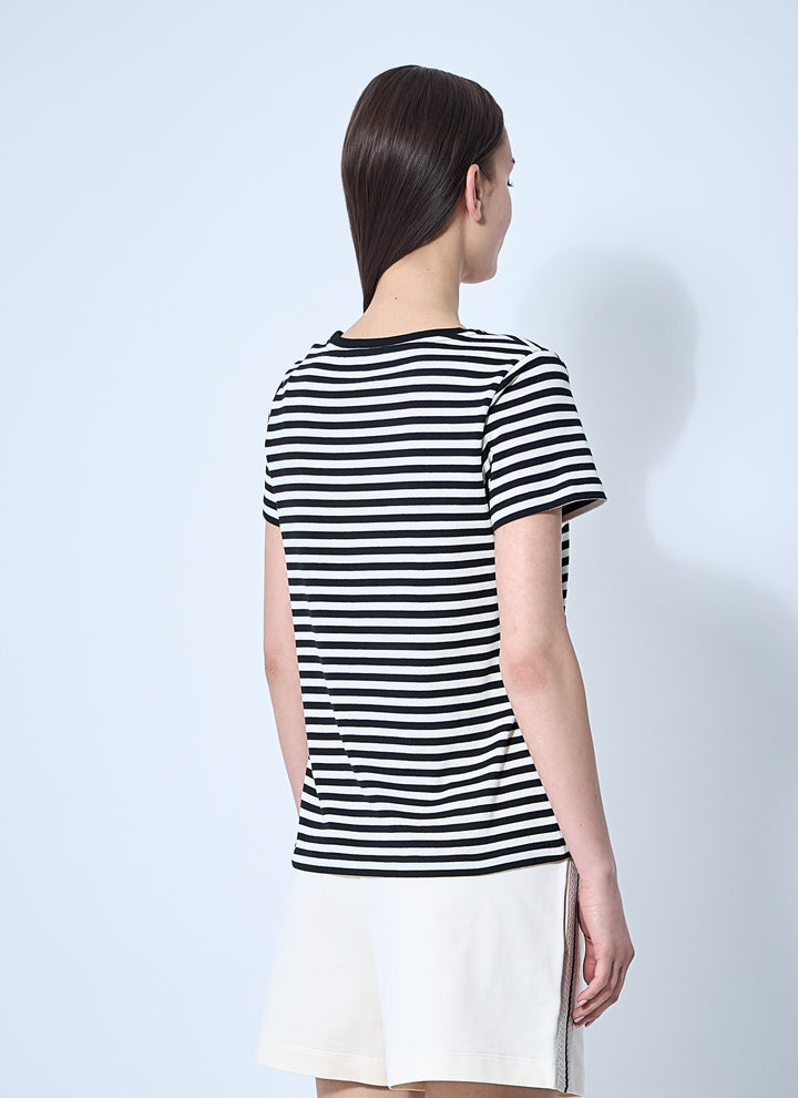 Moncler Women Striped Logo Motif T-Shirt