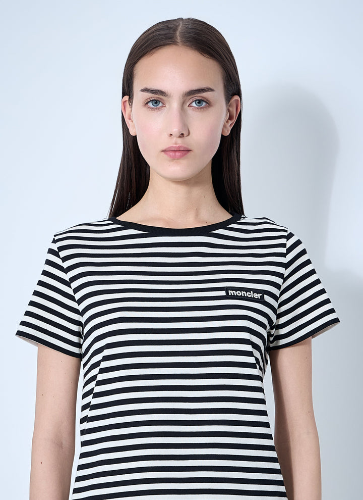 Moncler Women Striped Logo Motif T-Shirt