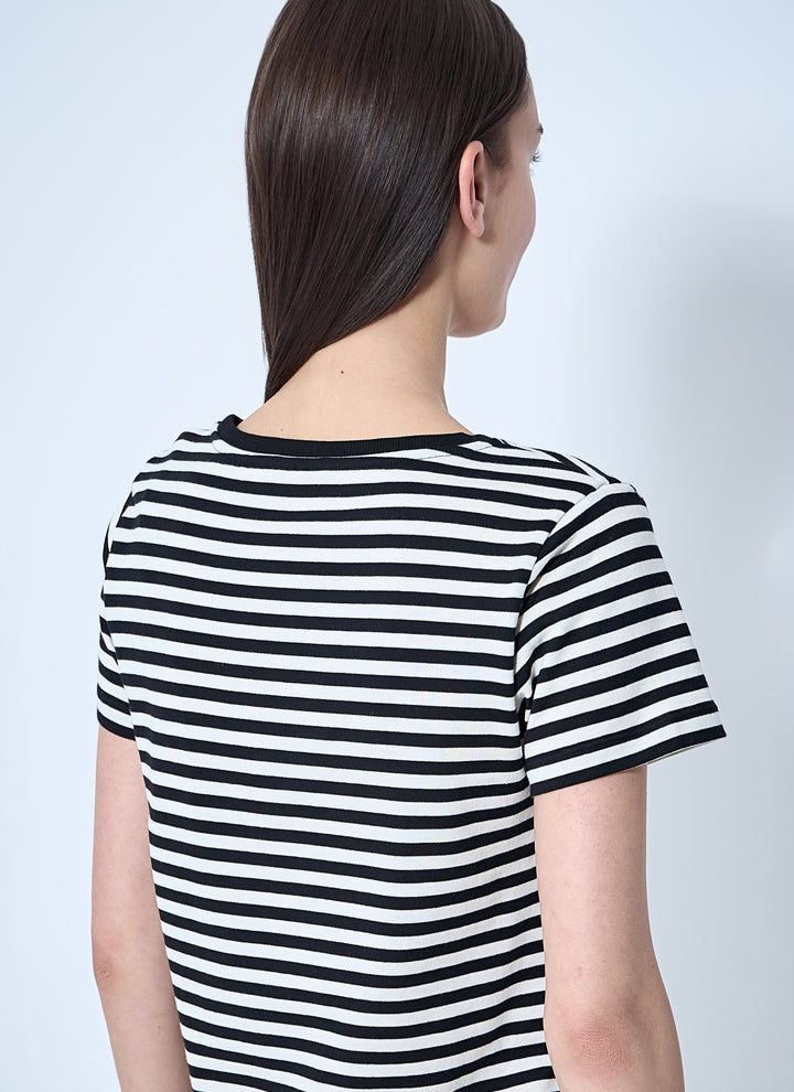 Moncler Women Striped Logo Motif T-Shirt