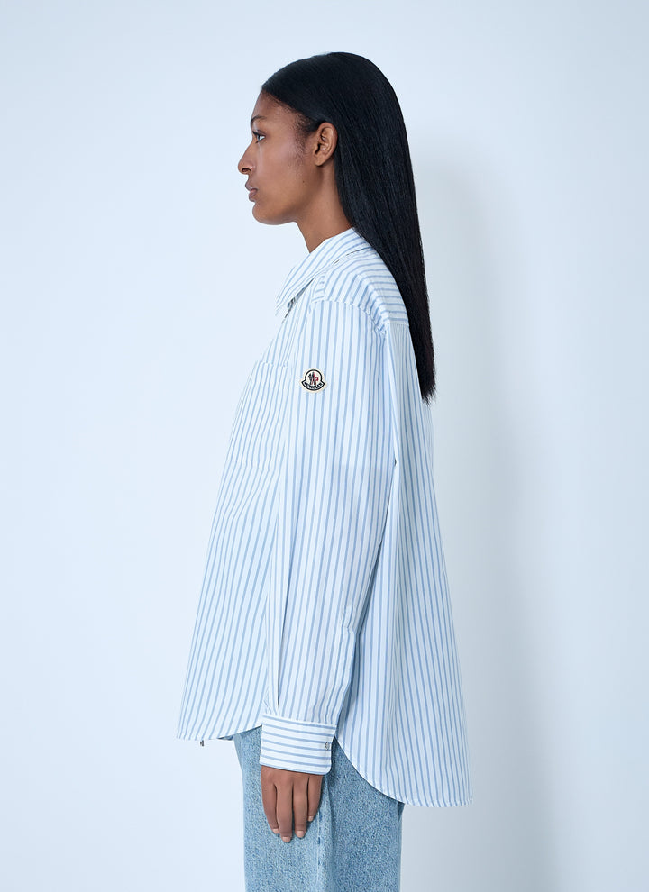 Moncler Women Striped Shirt With Logo Patch