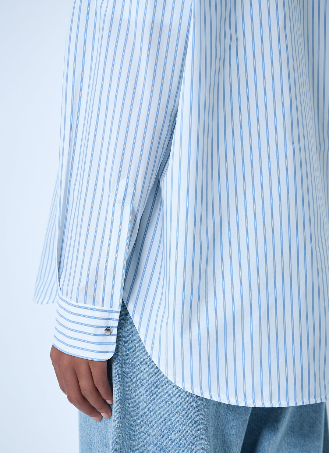 Moncler Women Striped Shirt With Logo Patch