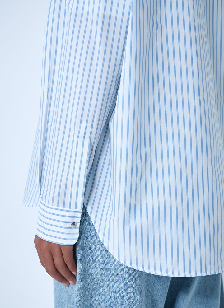 Moncler Women Striped Shirt With Logo Patch