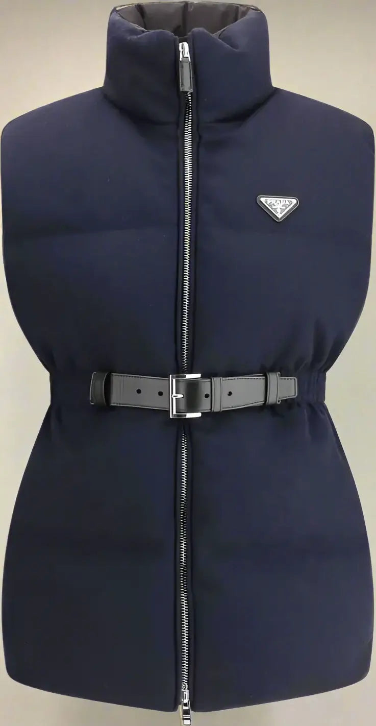 PRADA women's navy Flannel Down Vest