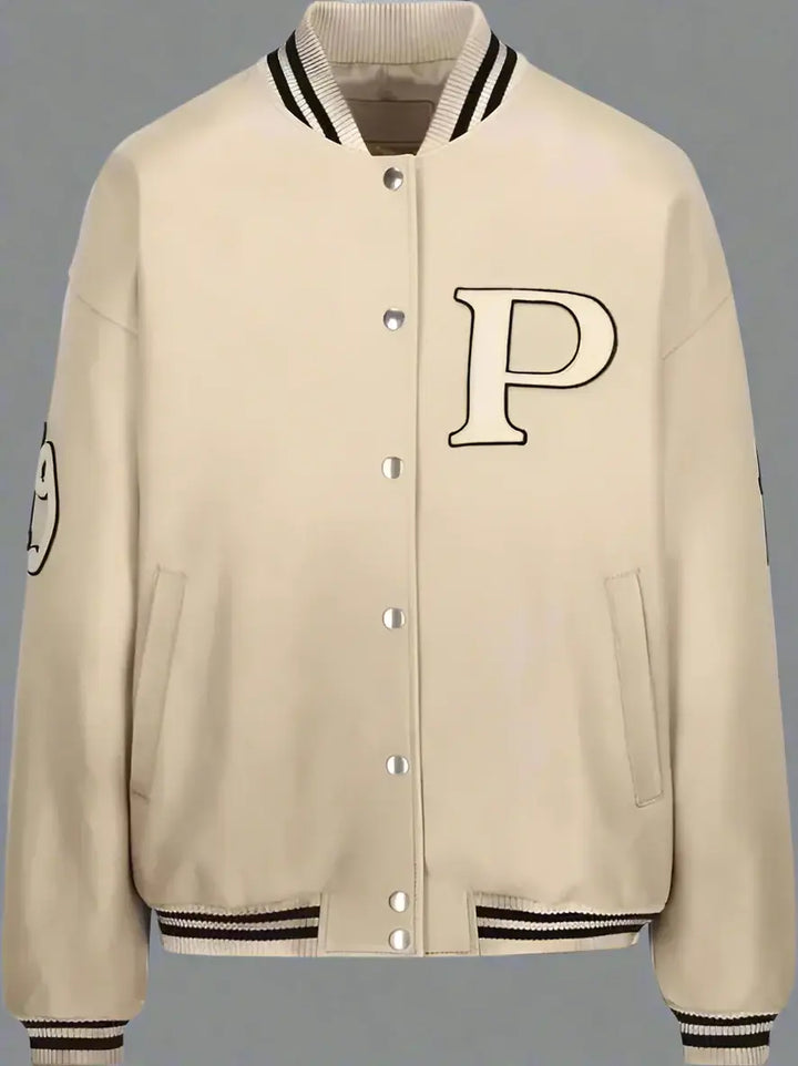 PRADA women's Padded Leather Varsity Jacket