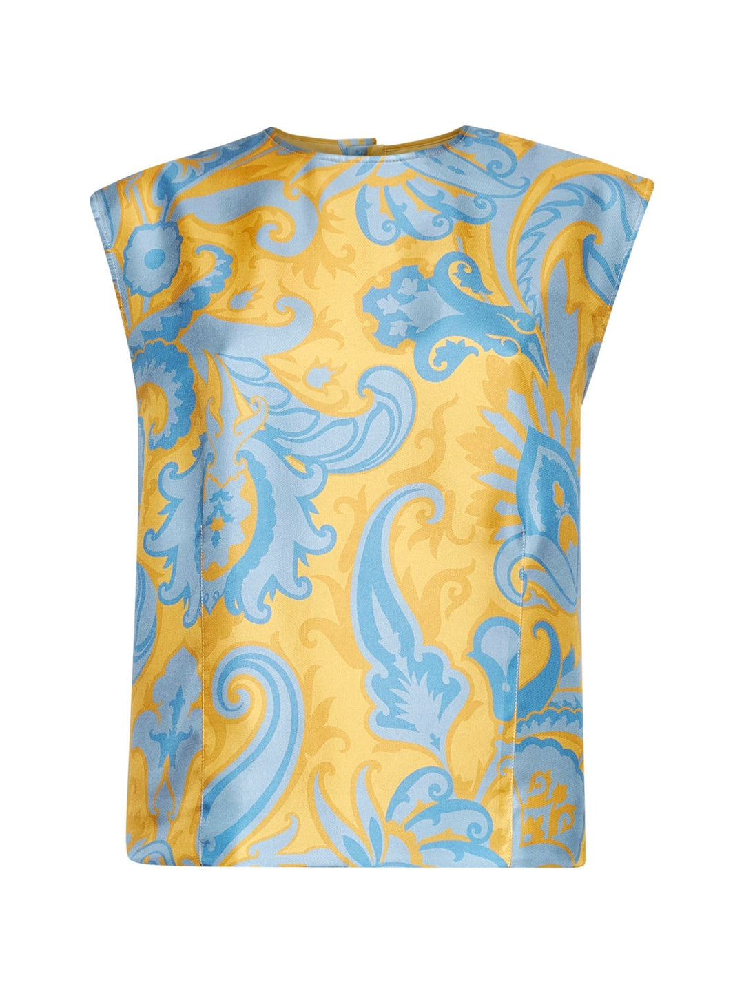 Etro Women Yellow Paisley Print Silk Top
