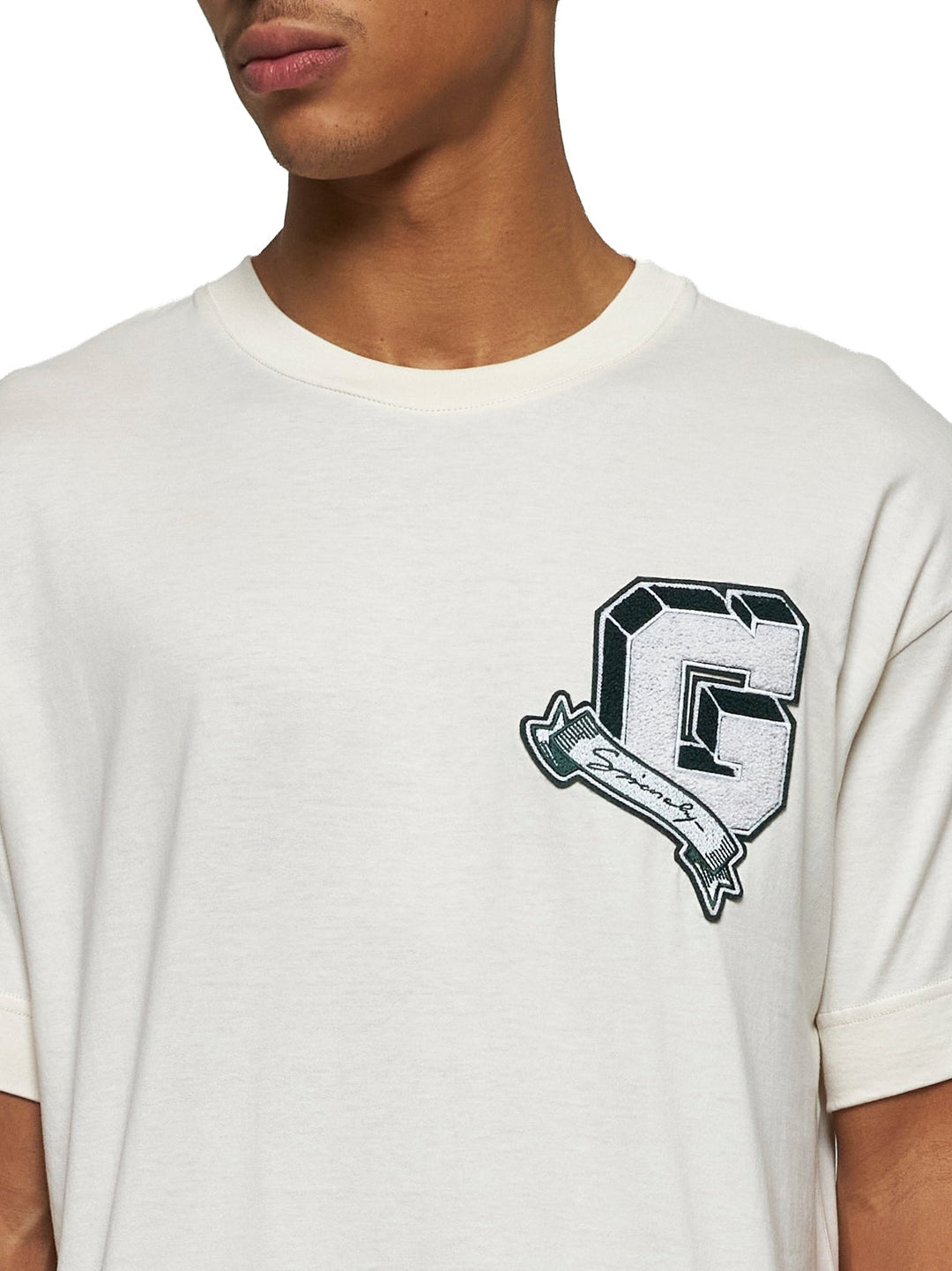 Givenchy Men Ivory Cotton Givenchy College T-Shirt