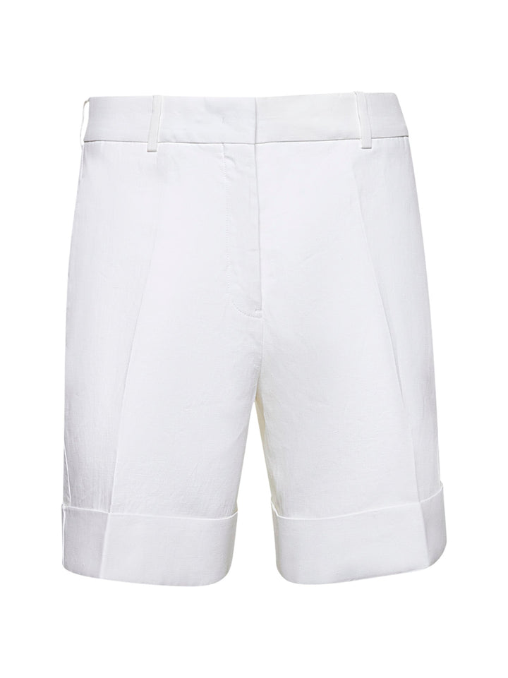 Jil Sander Women White Linen Shorts