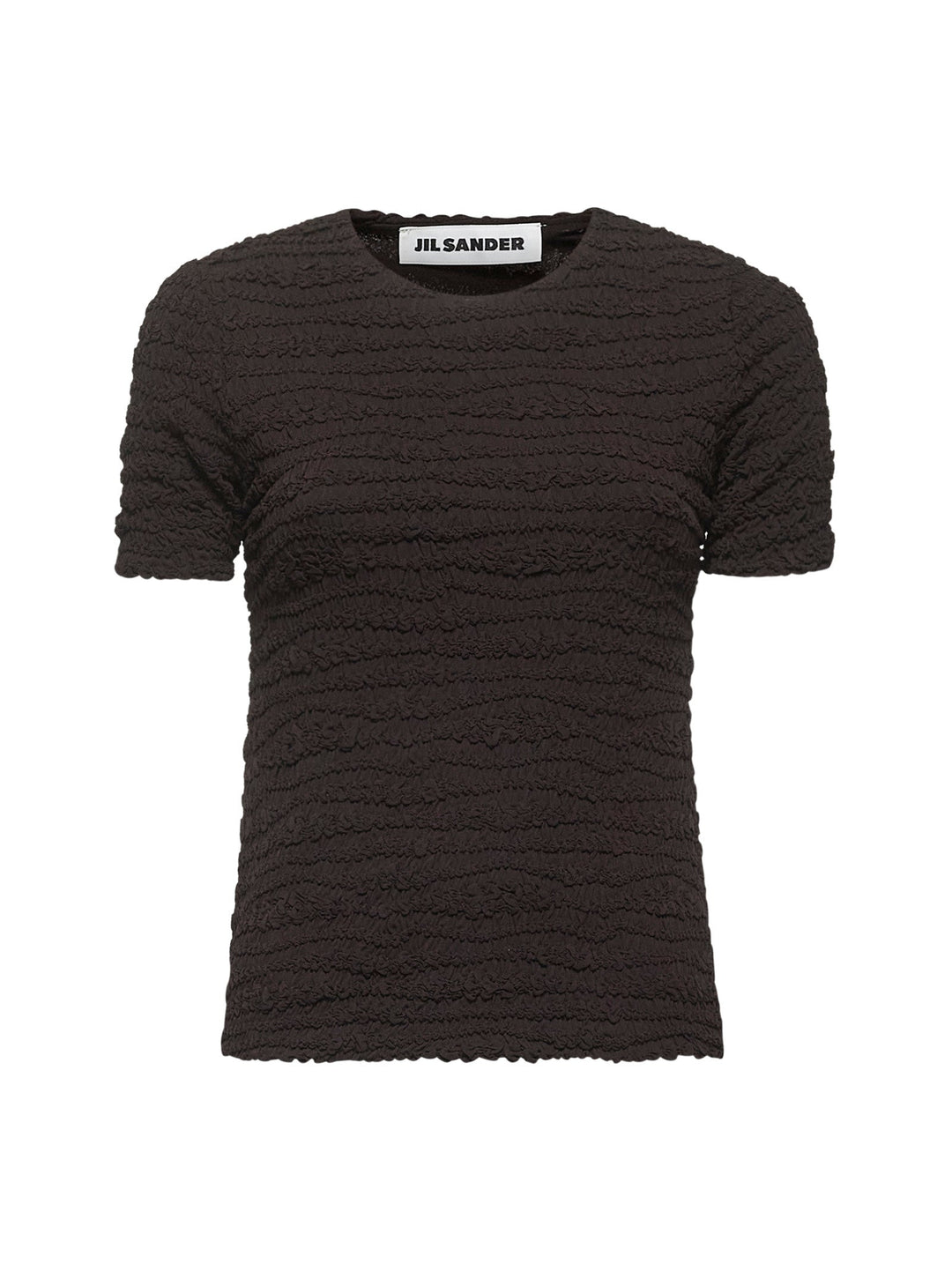 Jil Sander Women Brown Embroidered Crepe Jersey T-Shirt