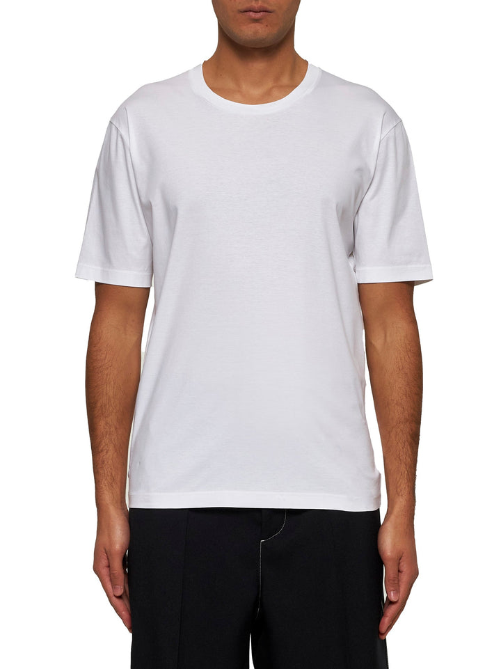 Jil Sander Men White Cotton Jersey Crewneck T-Shirt