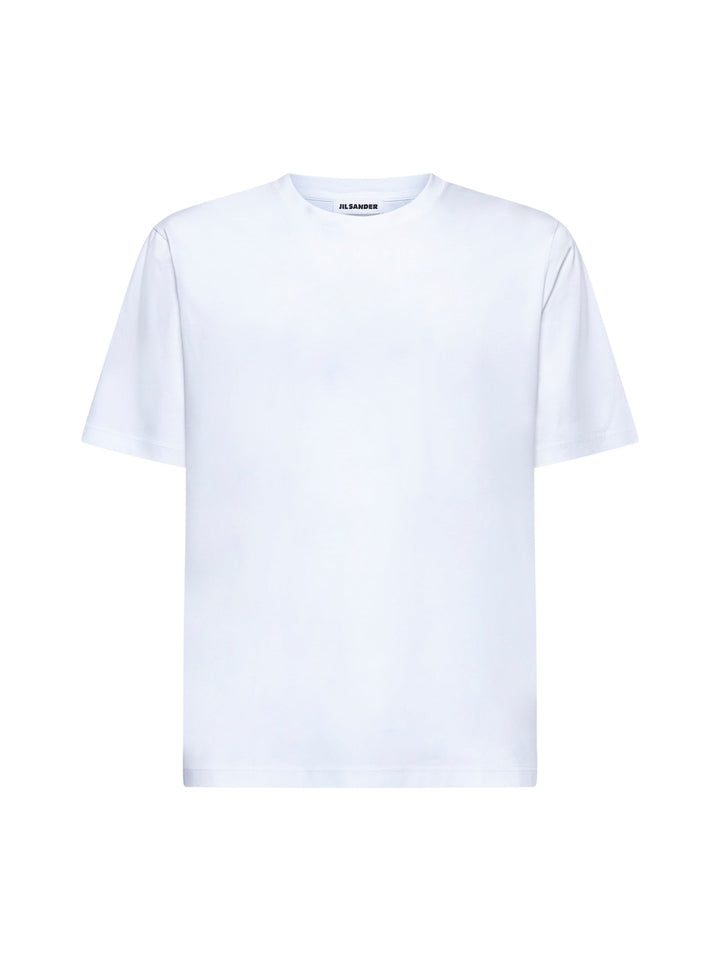 Jil Sander Men White Cotton Jersey Crewneck T-Shirt