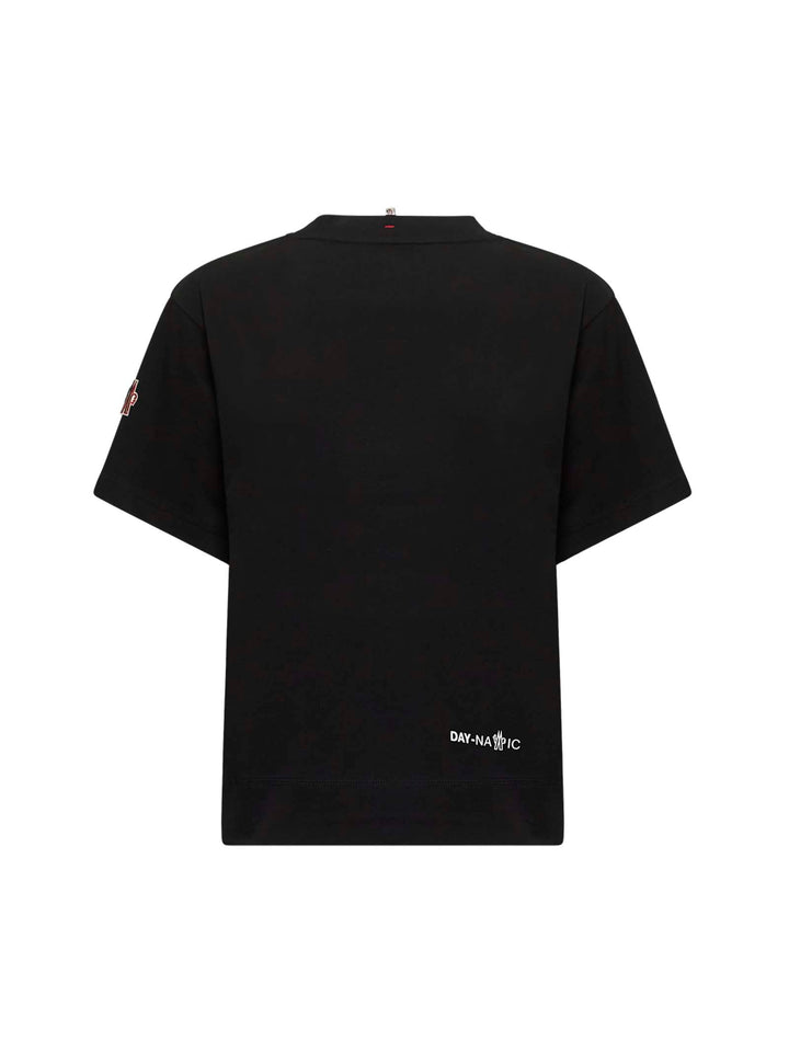 Moncler Grenoble Women Black Cotton Logo T-Shirt