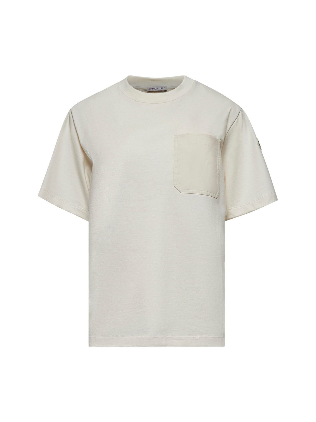 Moncler Women Ivory Cotton Pocket T-Shirt