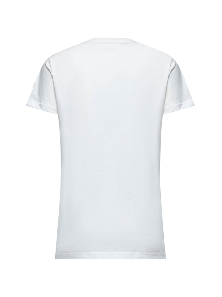 Moncler Women White Jersey Logo Patch T-Shirt