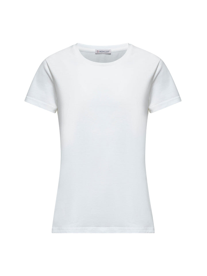 Moncler Women White Jersey Logo Patch T-Shirt