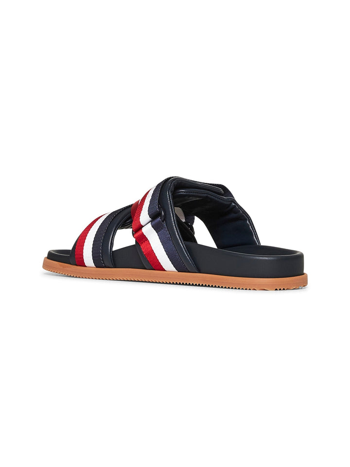 Moncler Men Blue Leather Mon Summer Sliders