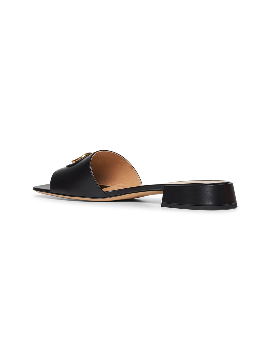 Valentino Garavani Women Black Calfskin Vlogo Signature Slide Sandals