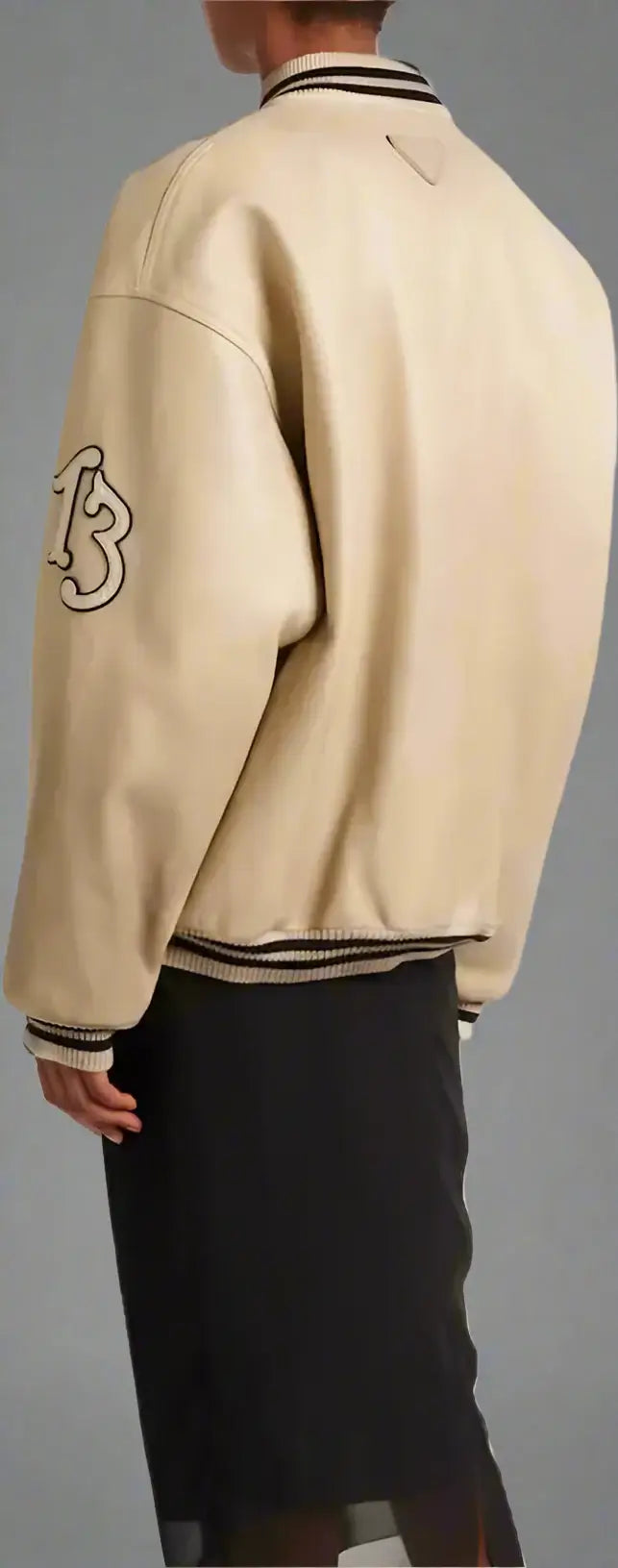 PRADA women's Padded Leather Varsity Jacket