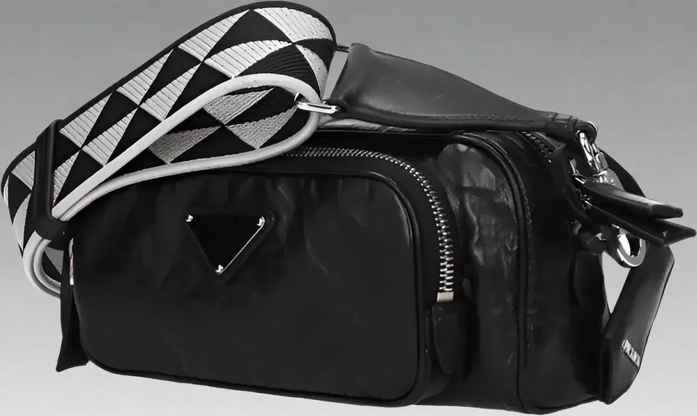 PRADA women's Black Leather Crossbody Bag