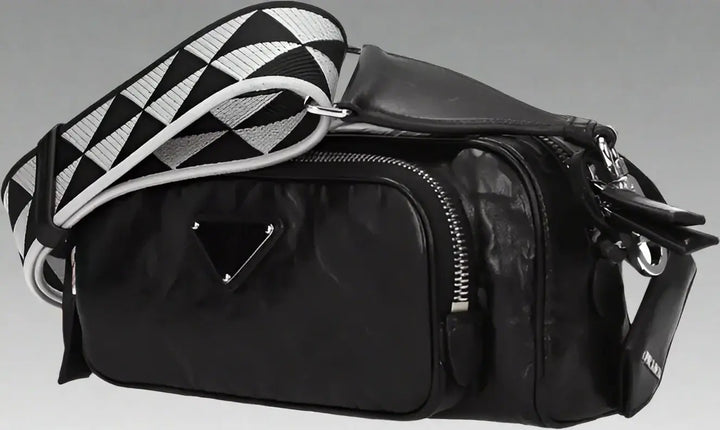 PRADA women's Black Leather Crossbody Bag