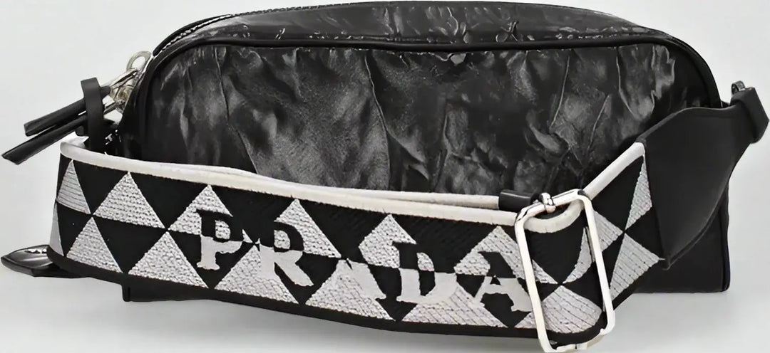 PRADA women's Black Leather Crossbody Bag