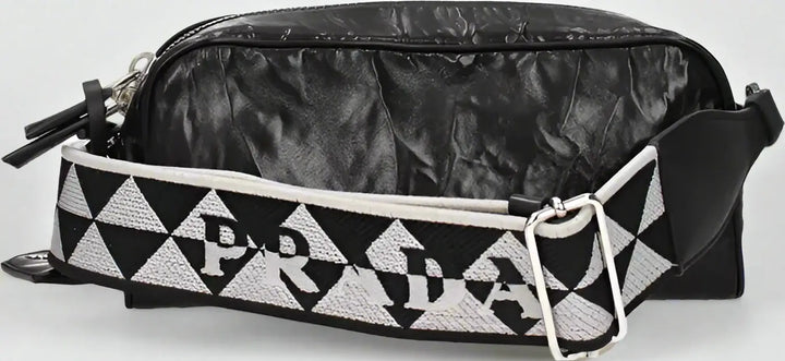 PRADA women's Black Leather Crossbody Bag