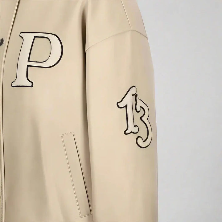 PRADA women's Padded Leather Varsity Jacket