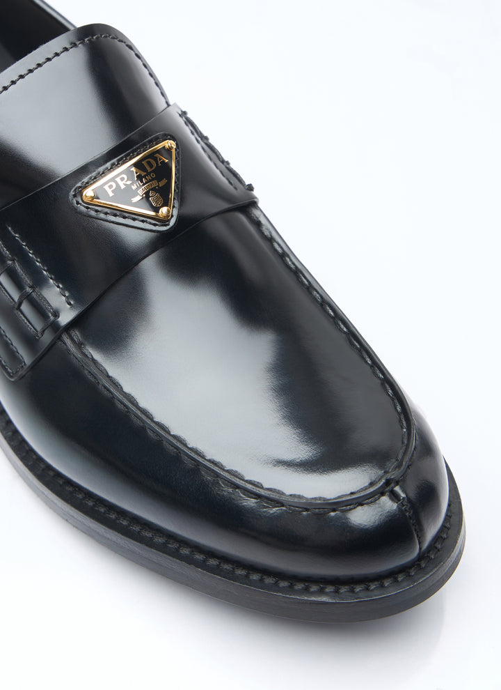Prada Women Brushed Leather Loafers