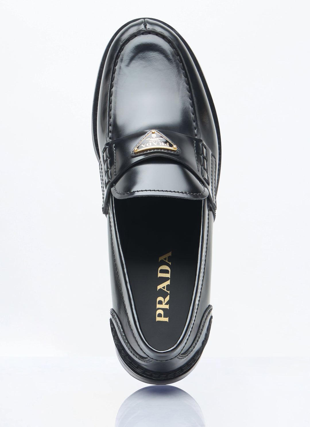 Prada Women Brushed Leather Loafers