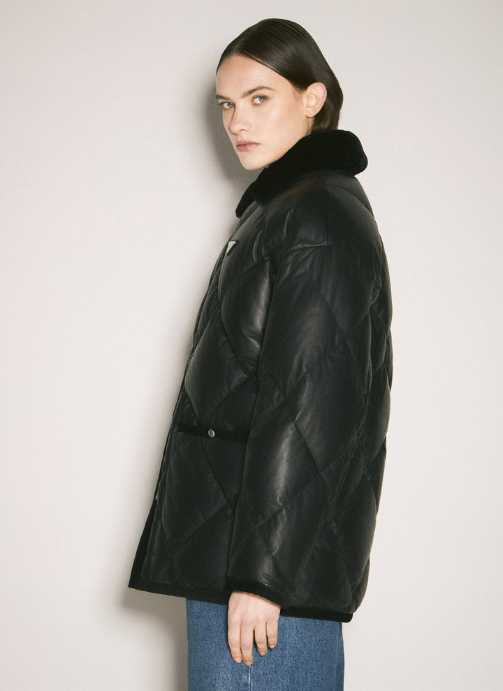 Prada Women Quilted Nappa Leather Caban